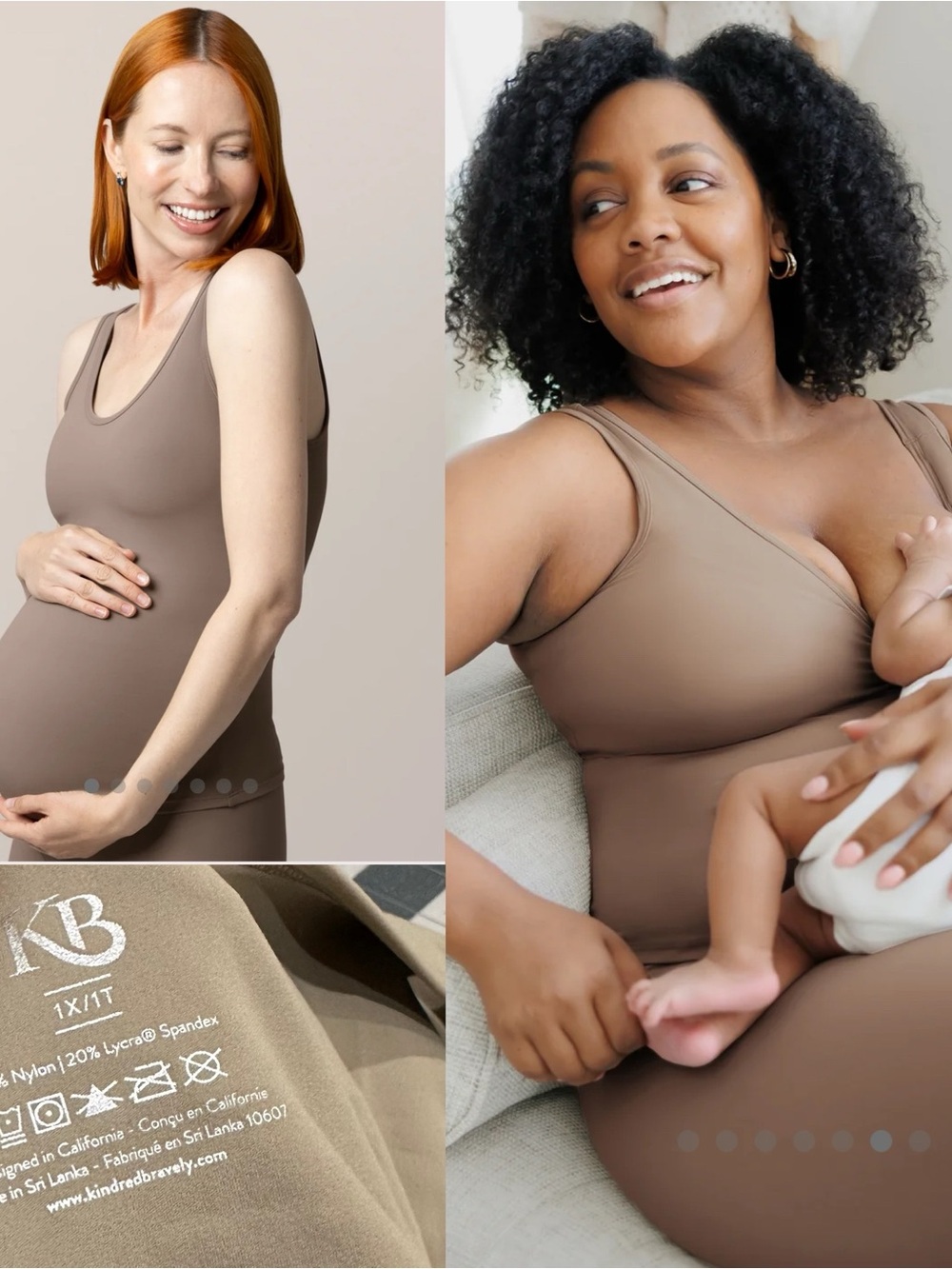 Kindred Bravely Grow With Me maternity and nursing tank 1X nwt *flawed